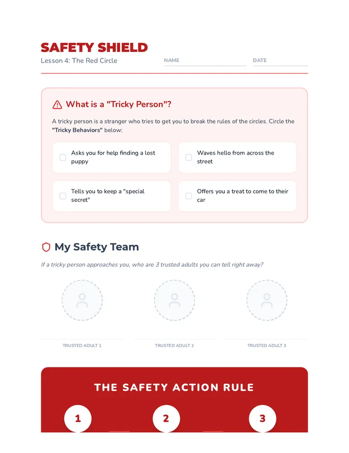 Safety Shield Worksheet