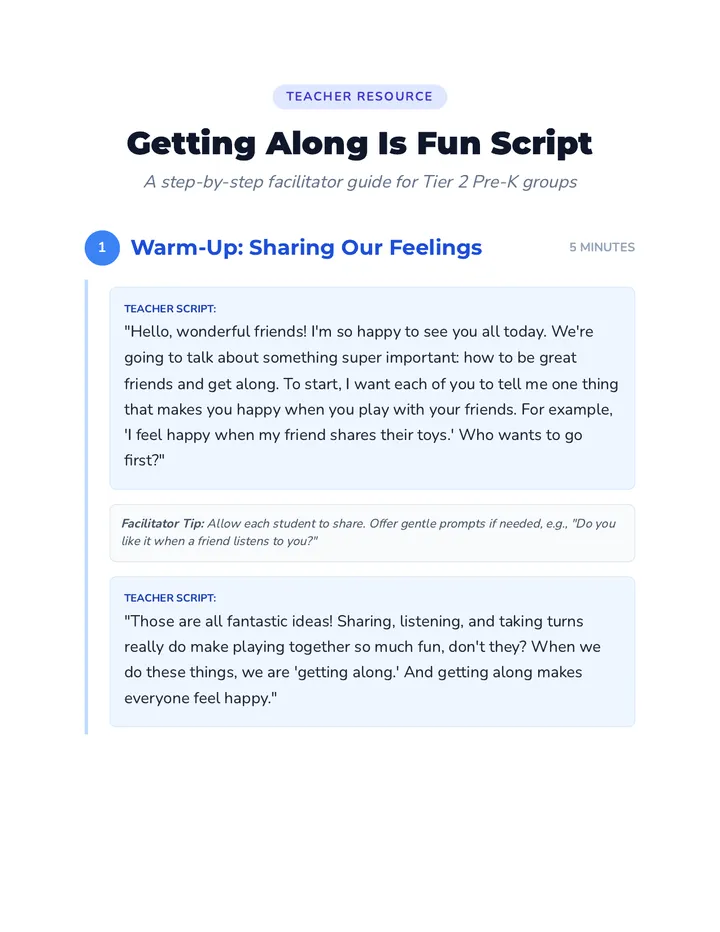 Getting Along Script