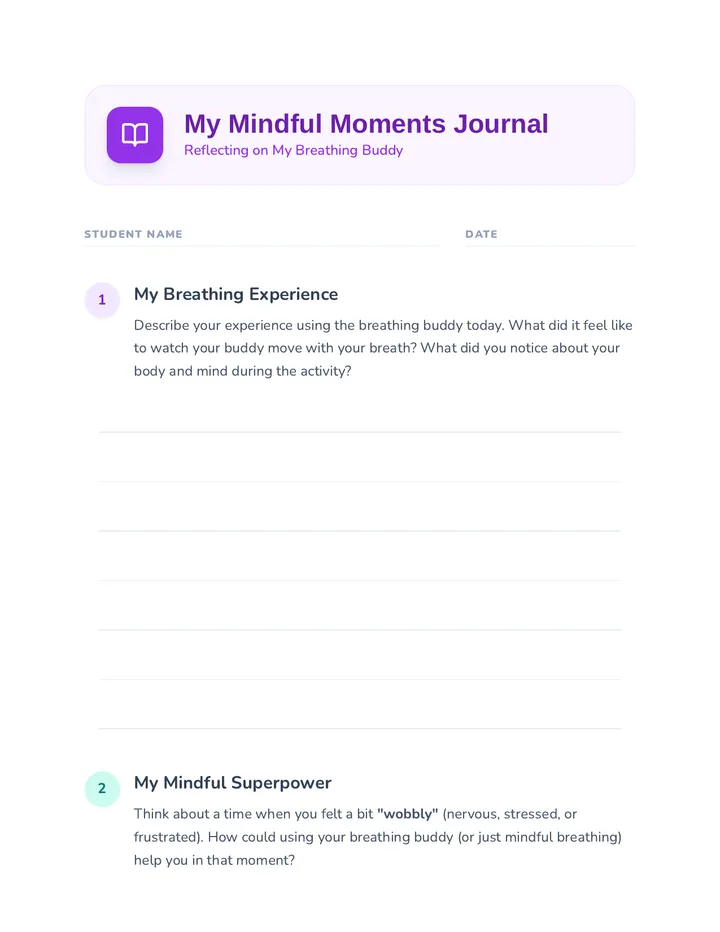 Mindful Moments Journal Prompt