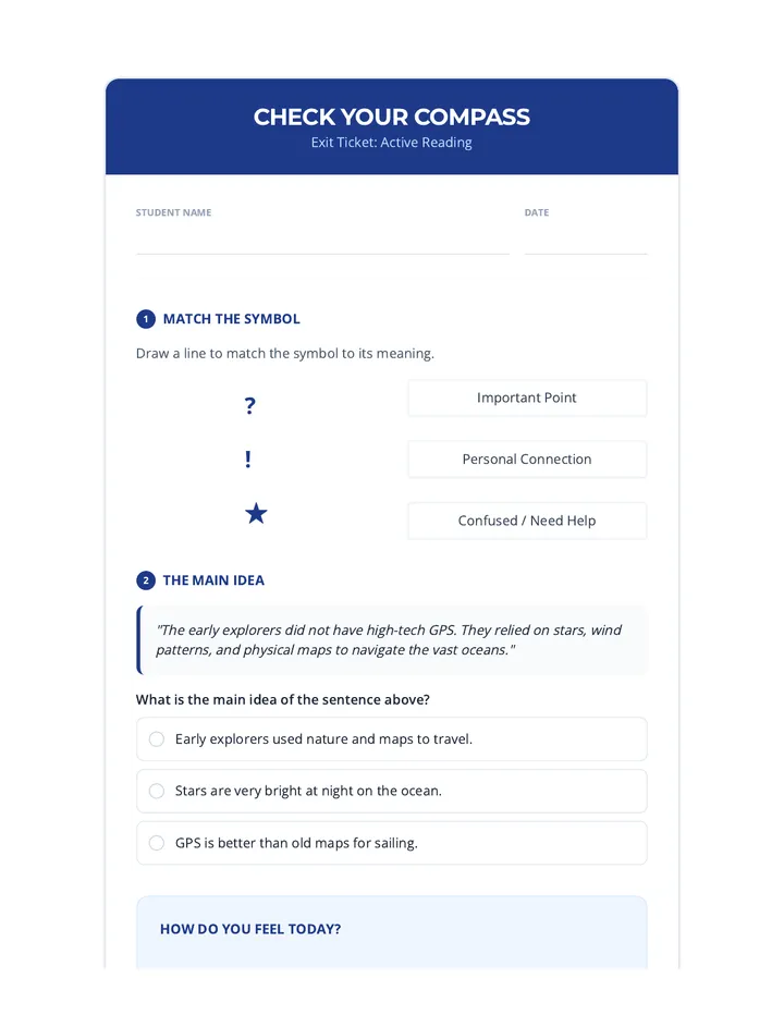 Check Your Compass Exit Ticket