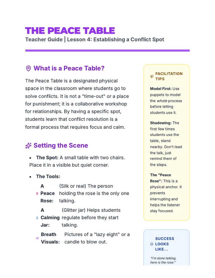 Peace Table Guide