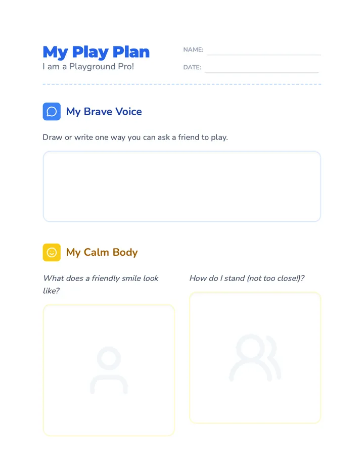 My Play Plan Worksheet