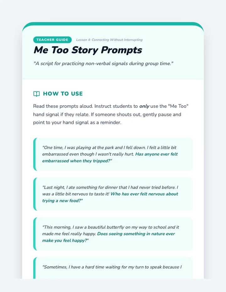 Me Too Story Prompts