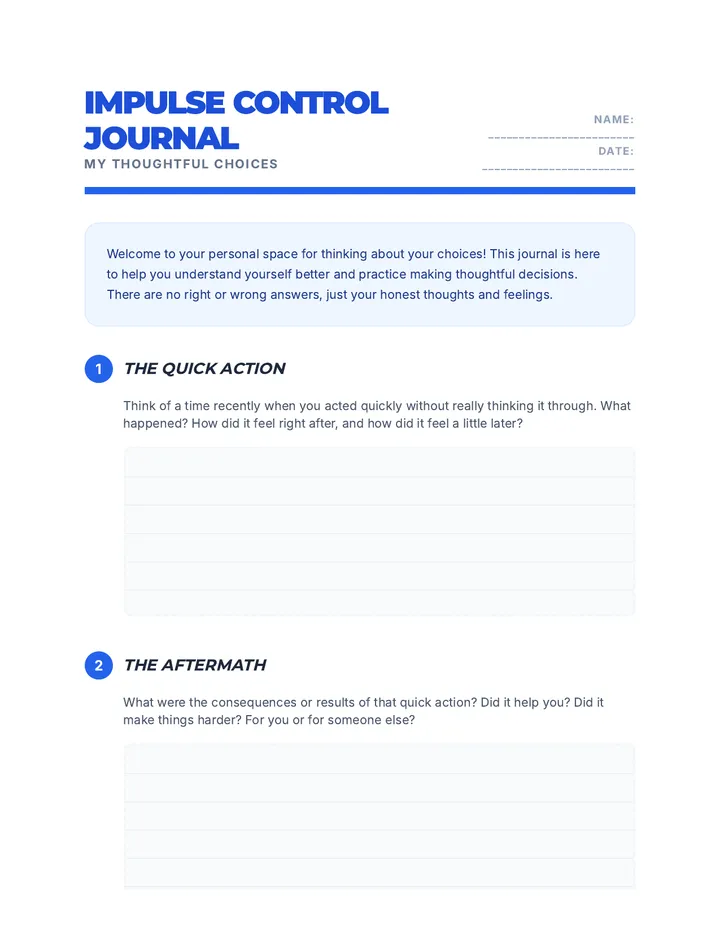Impulse Control Journal