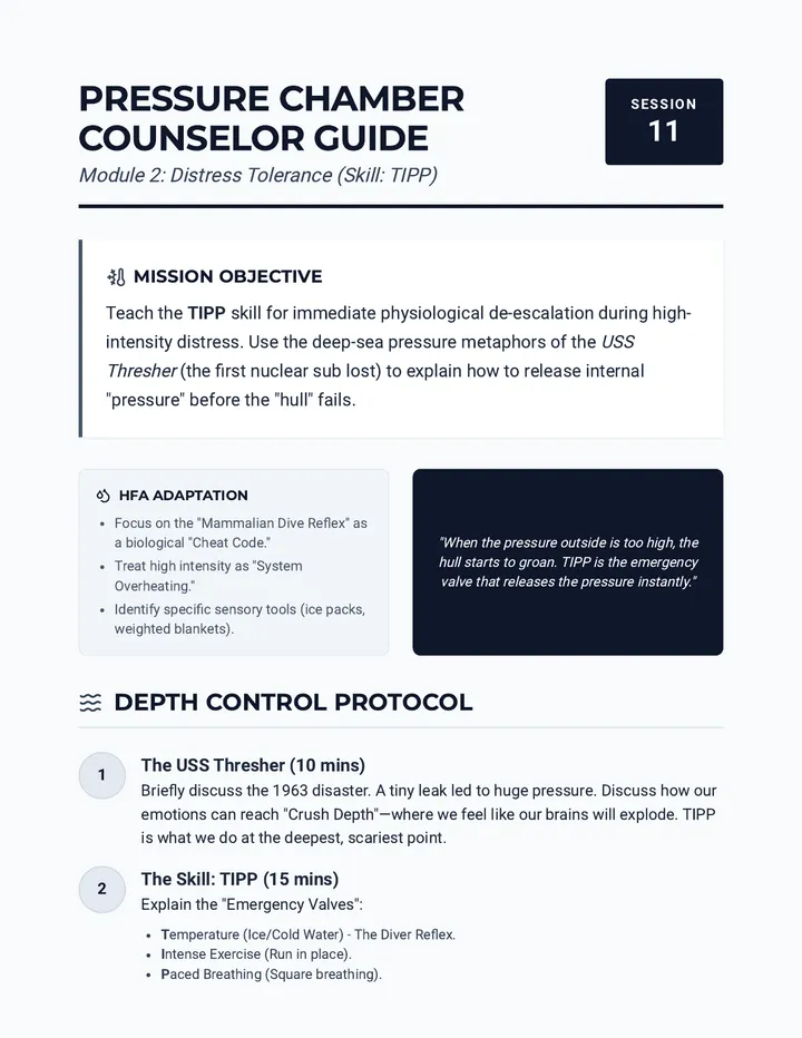Pressure Chamber TIPP Counselor Guide