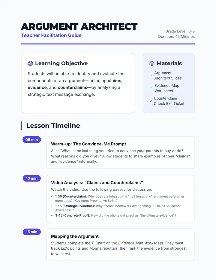 Debate Master Teacher Guide