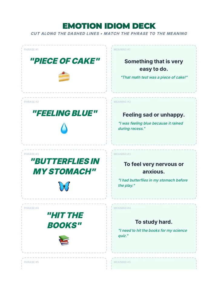 Emotion Idiom Cards