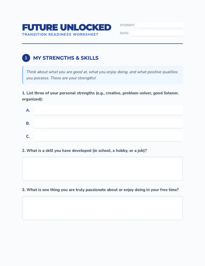 Transition Readiness Worksheet