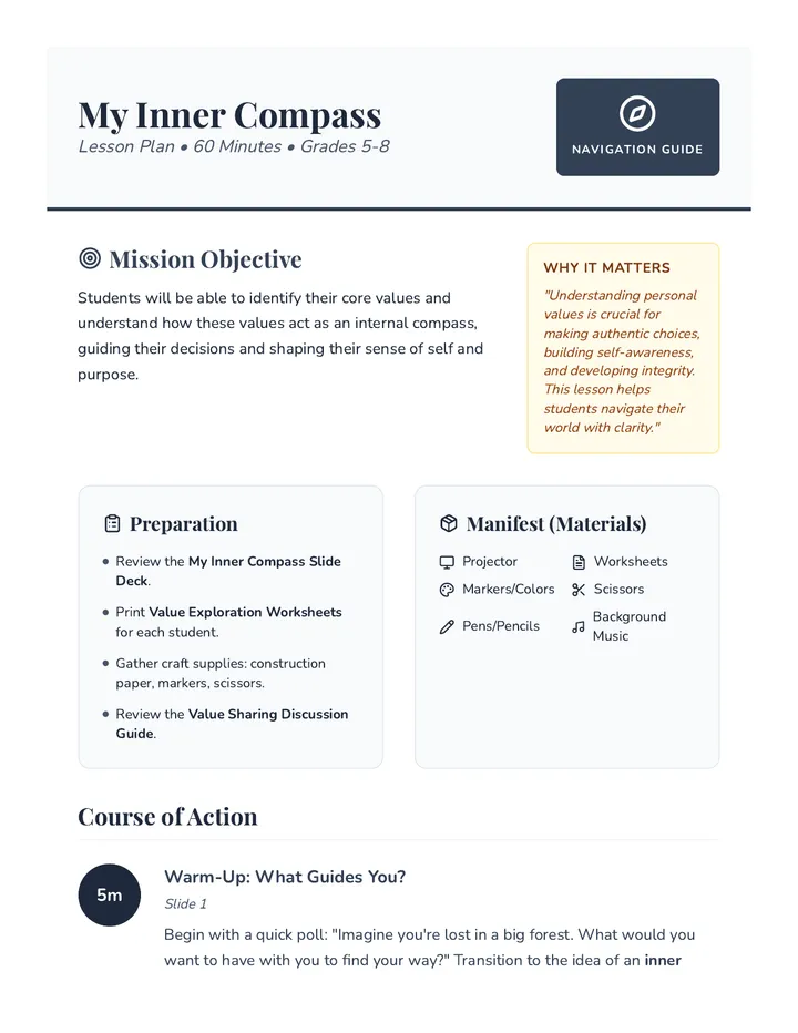 Inner Compass Lesson Plan