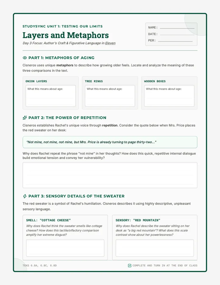 Author Craft Worksheet