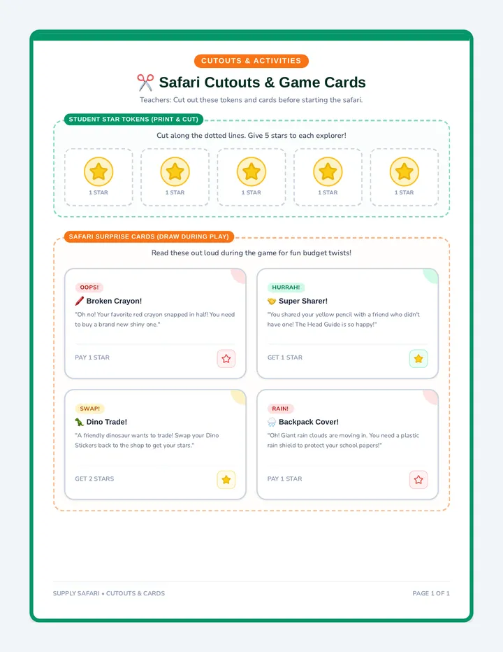 Supply Safari Cards