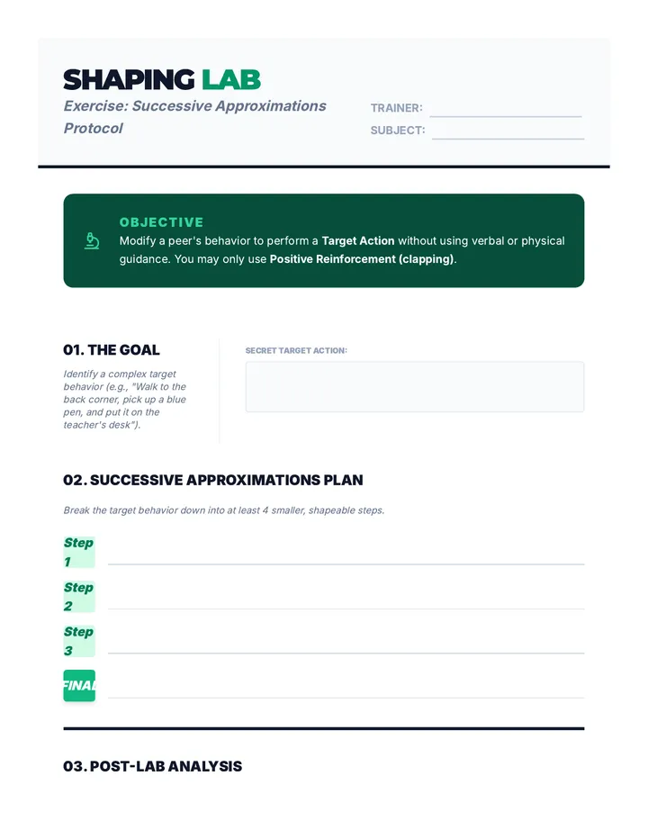 Shaping Lab Guide Activity