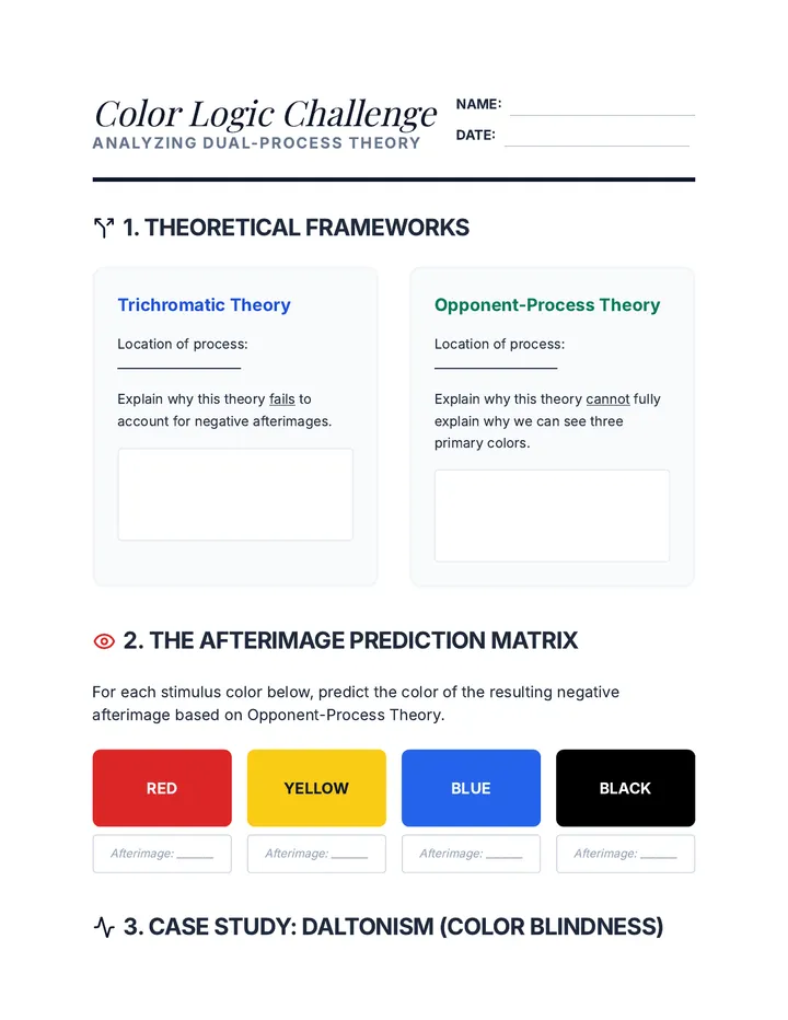 Color Logic Challenge Worksheet