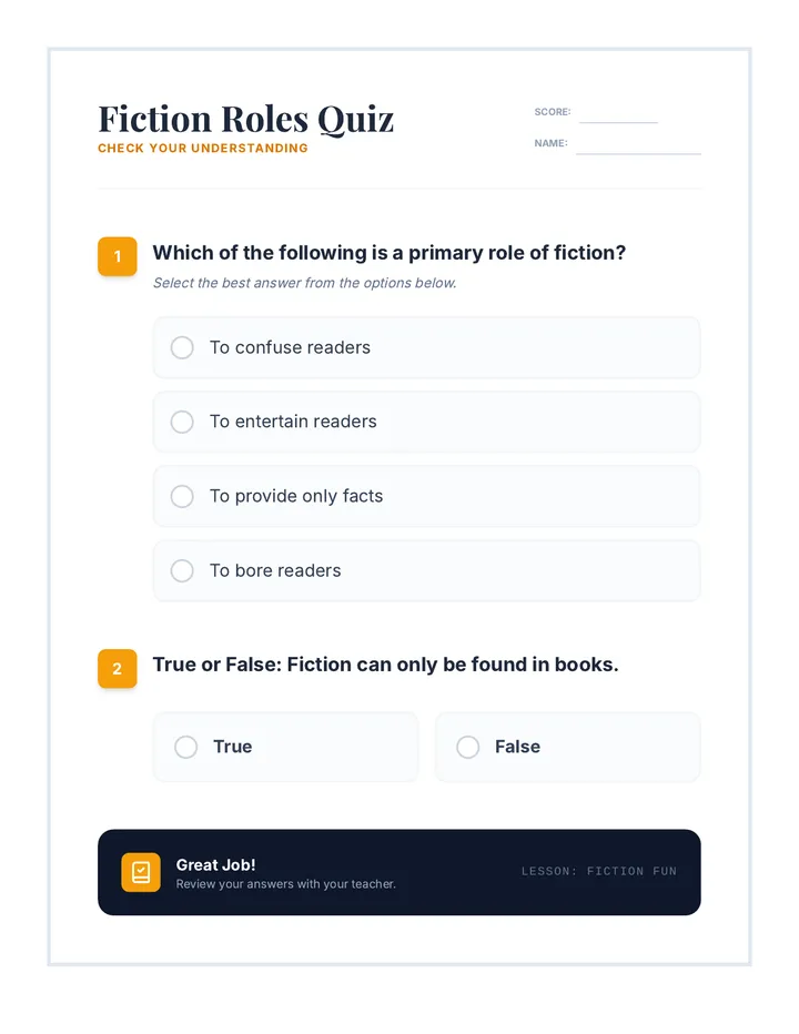 Fiction Roles Quiz