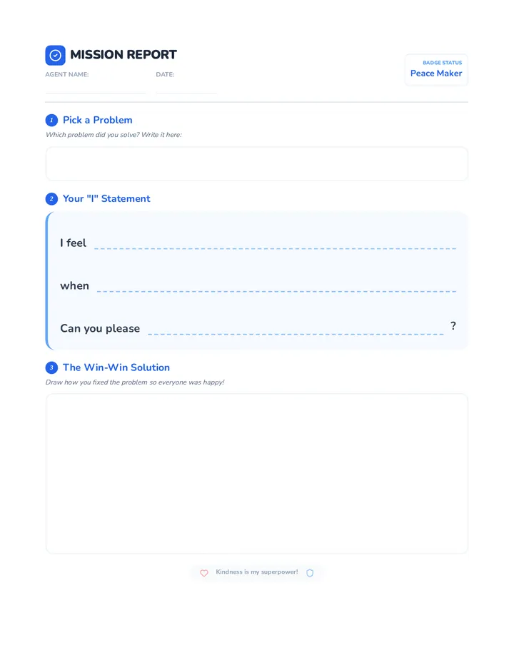 Mission Report Worksheet