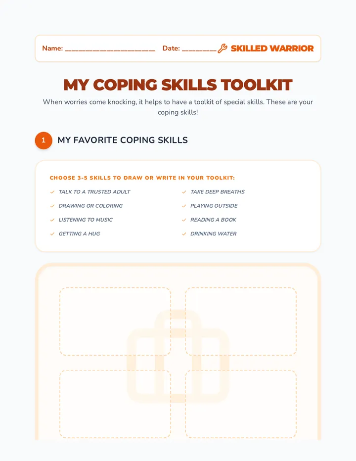 Coping Skills Toolkit Worksheet