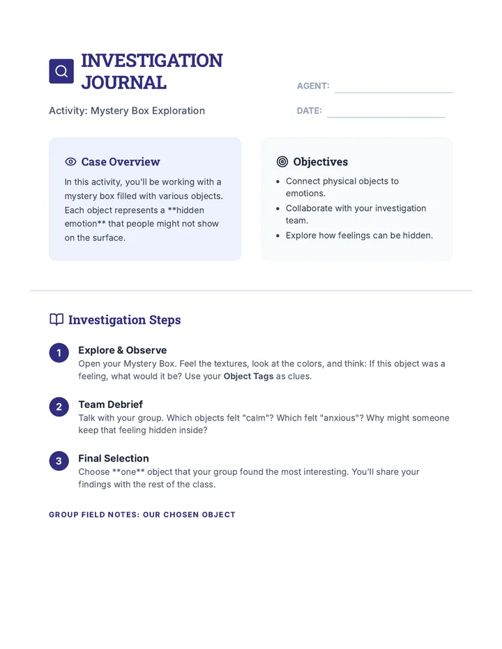 Mystery Box Exploration Journal