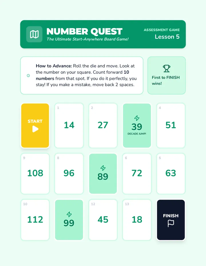 Number Quest Game Board
