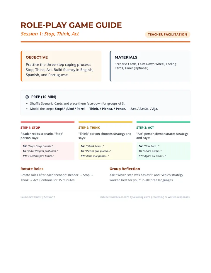 Role Play Game Guide Teacher