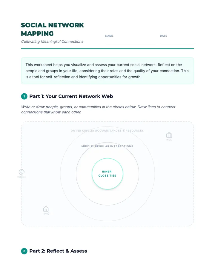 Social Network Mapping Worksheet