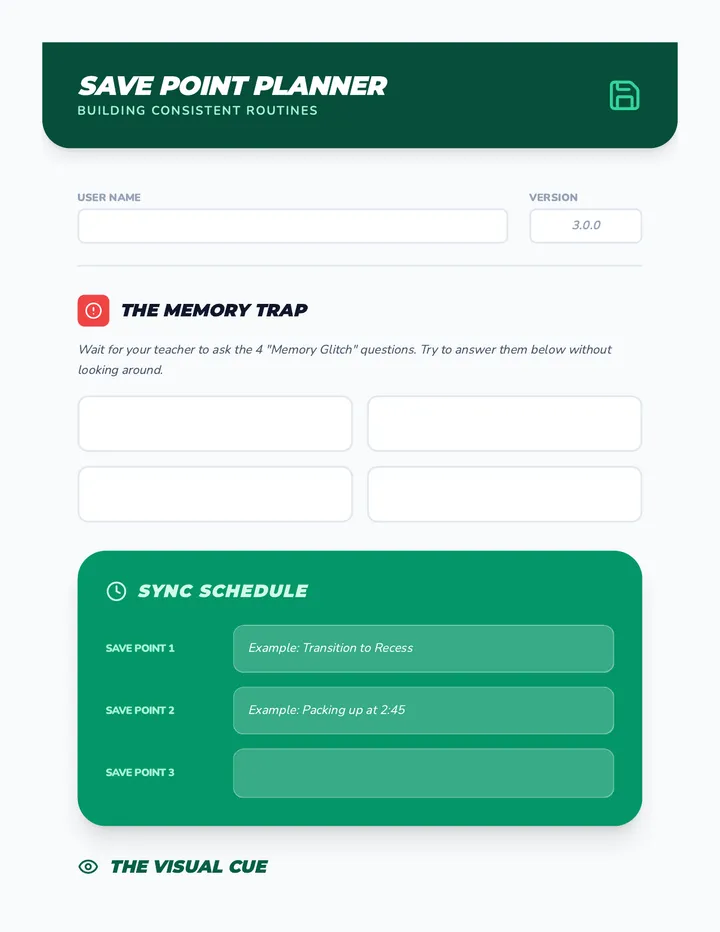 Save Point Planner Worksheet