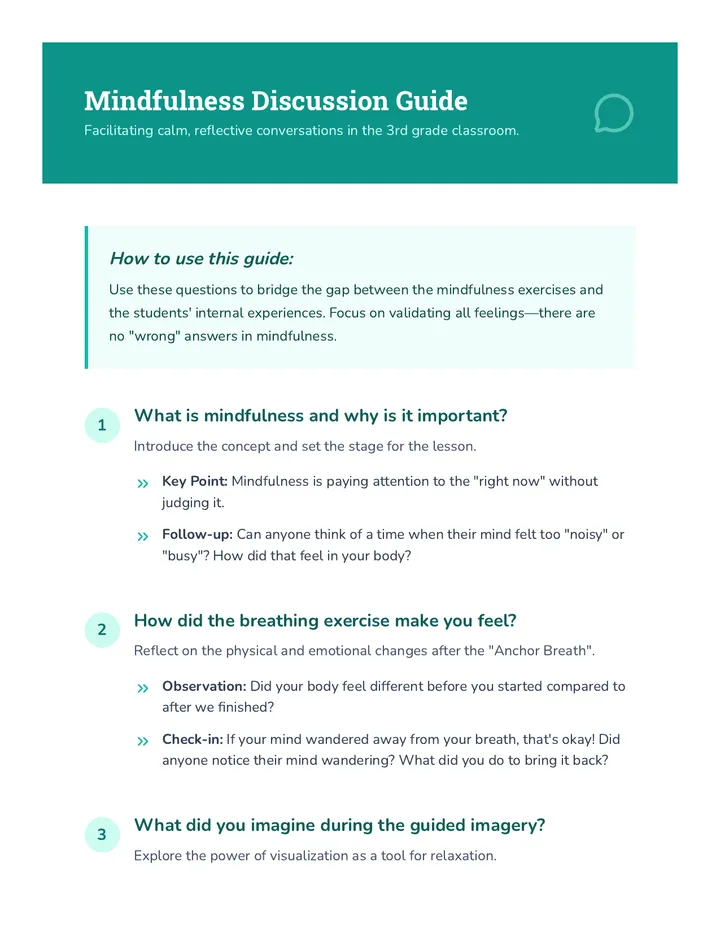 Mindfulness Discussion Guide