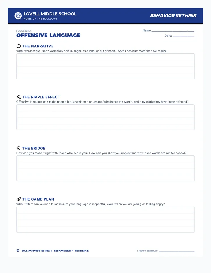 Offensive Language Rethink Sheet