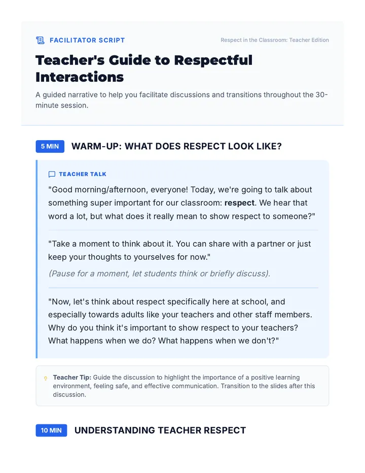 Respect Interaction Guide