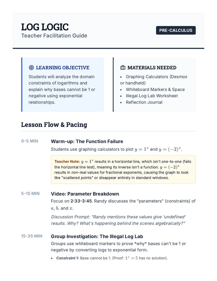 Log Logic Teacher Guide