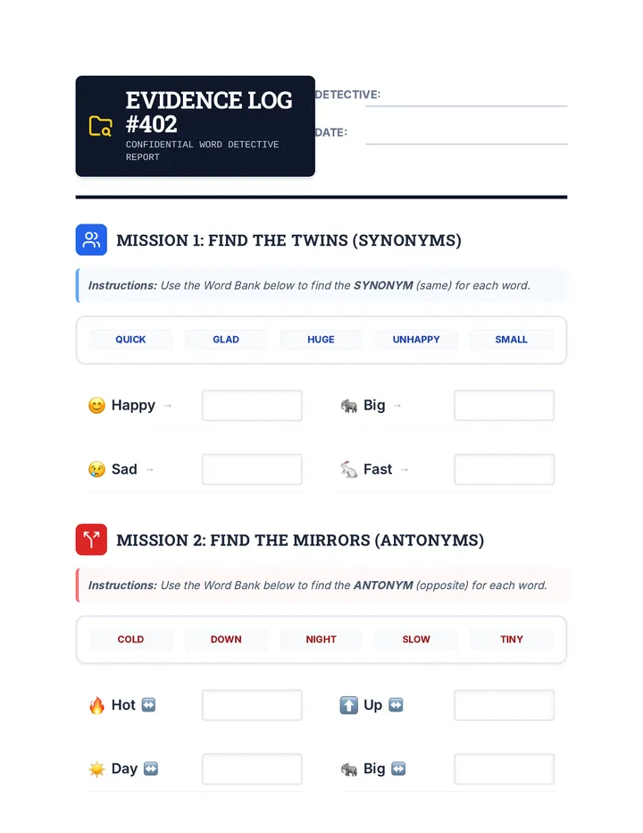Evidence Log Worksheet