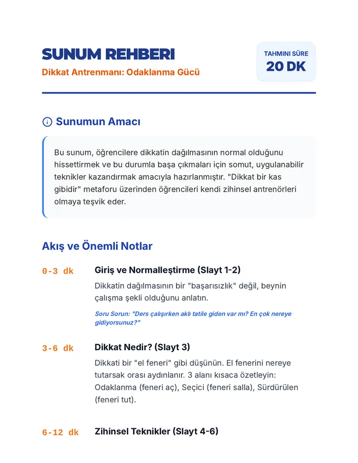 Sunum Rehberi Öğretmen Rehberi
