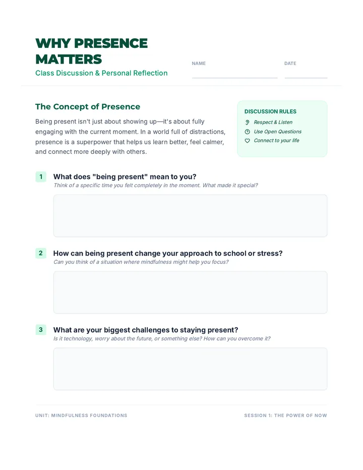 Why Presence Matters Discussion Guide