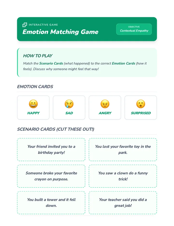 Emotion Matching Game Activity