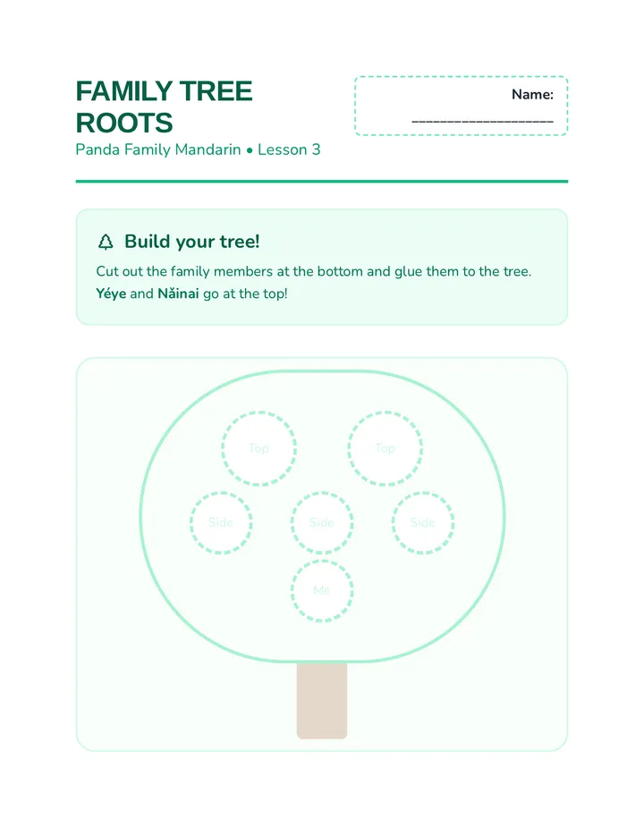 Family Tree Roots Activity