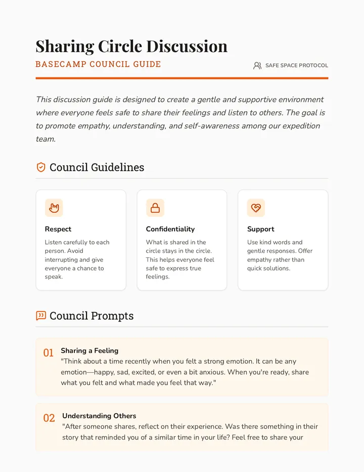 Sharing Circle Discussion Guide
