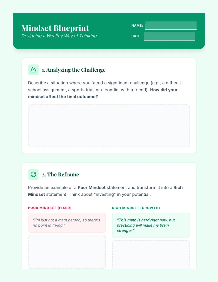 Mindset Blueprint Worksheet