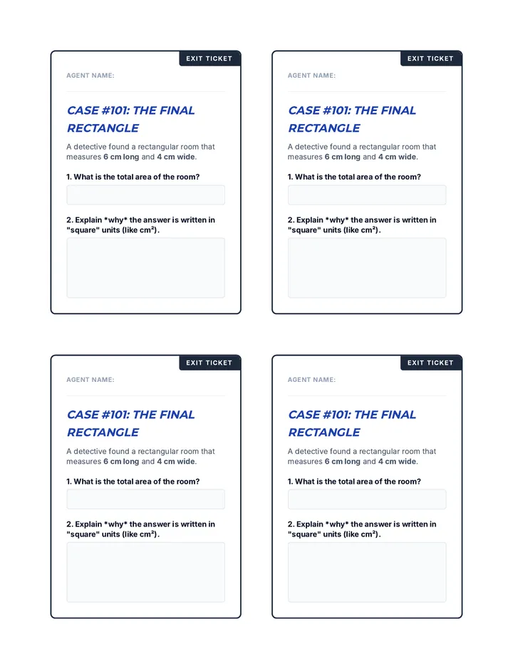 Area Detective Exit Ticket