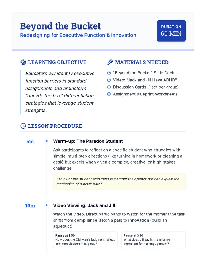 Beyond the Bucket Lesson Plan