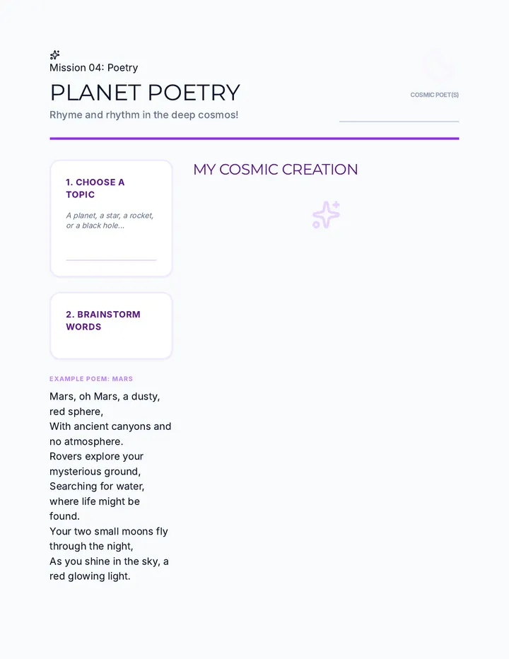 Planet Poetry Activity