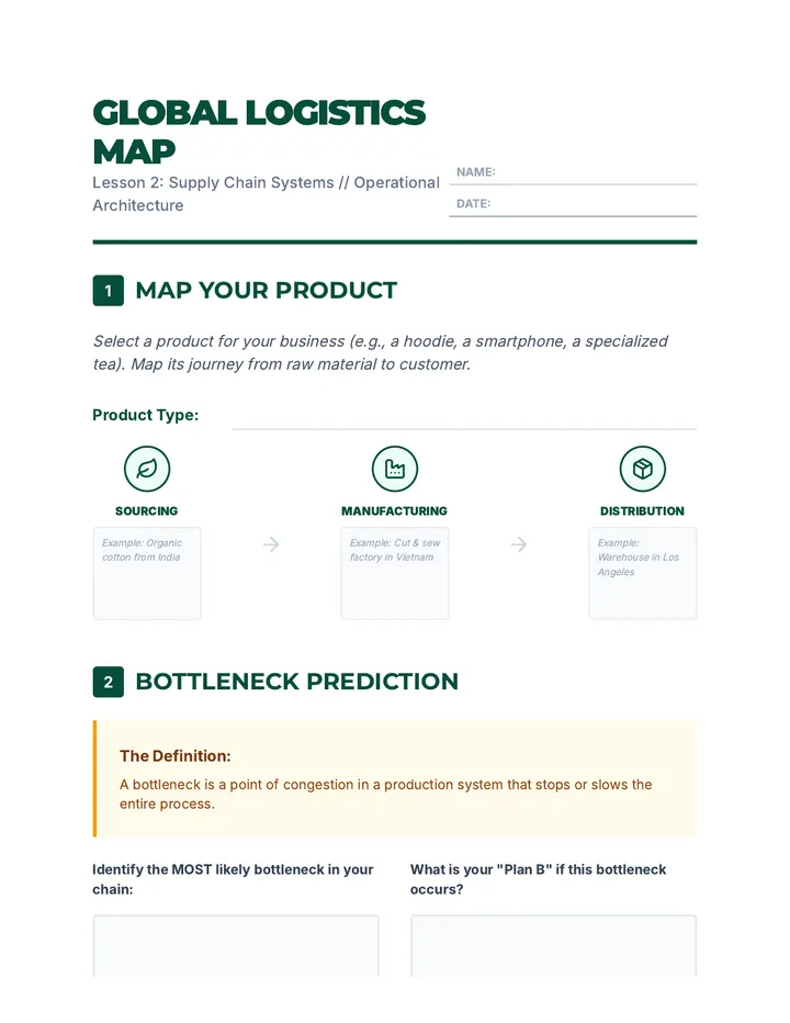 Global Logistics Worksheet