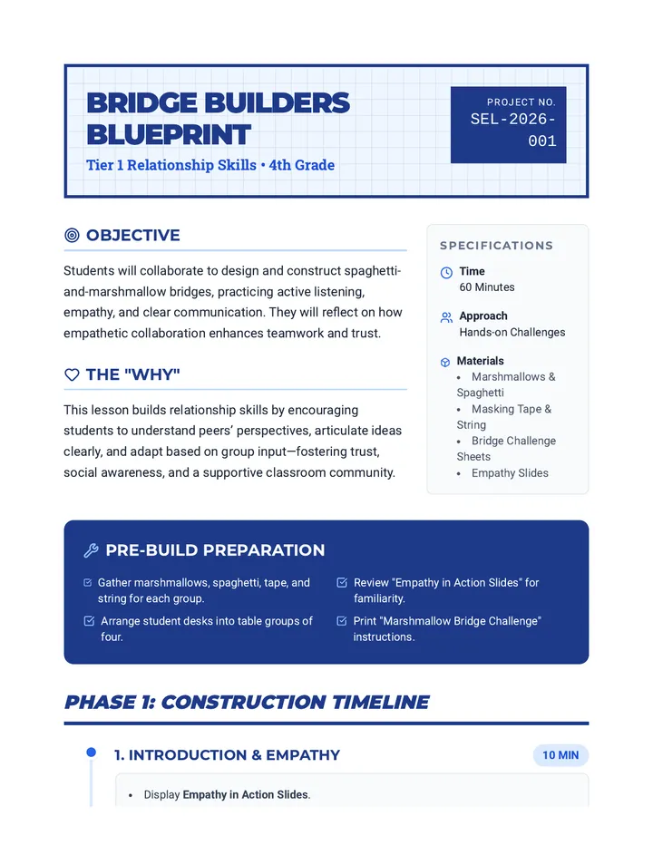 Bridge Builders Blueprint Lesson Plan
