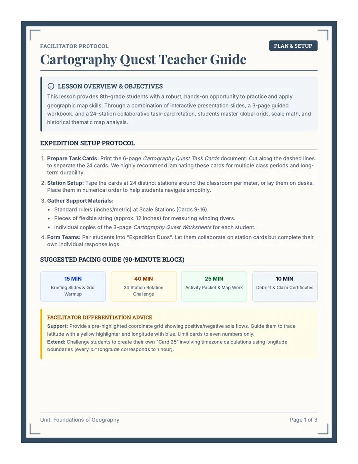 Cartography Quest Teacher Guide
