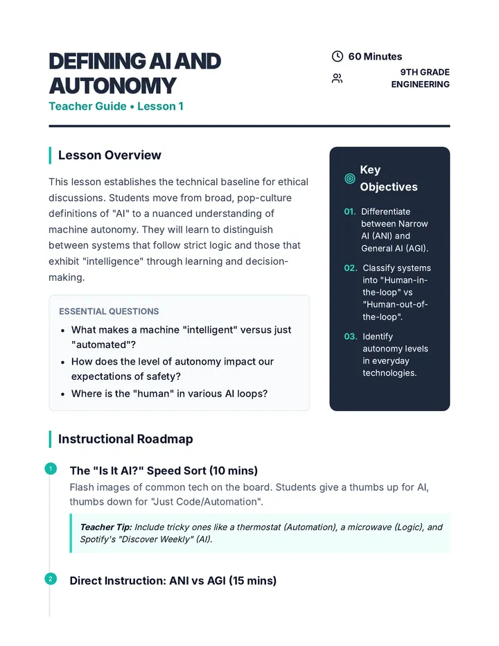 AI Autonomy Teacher Guide