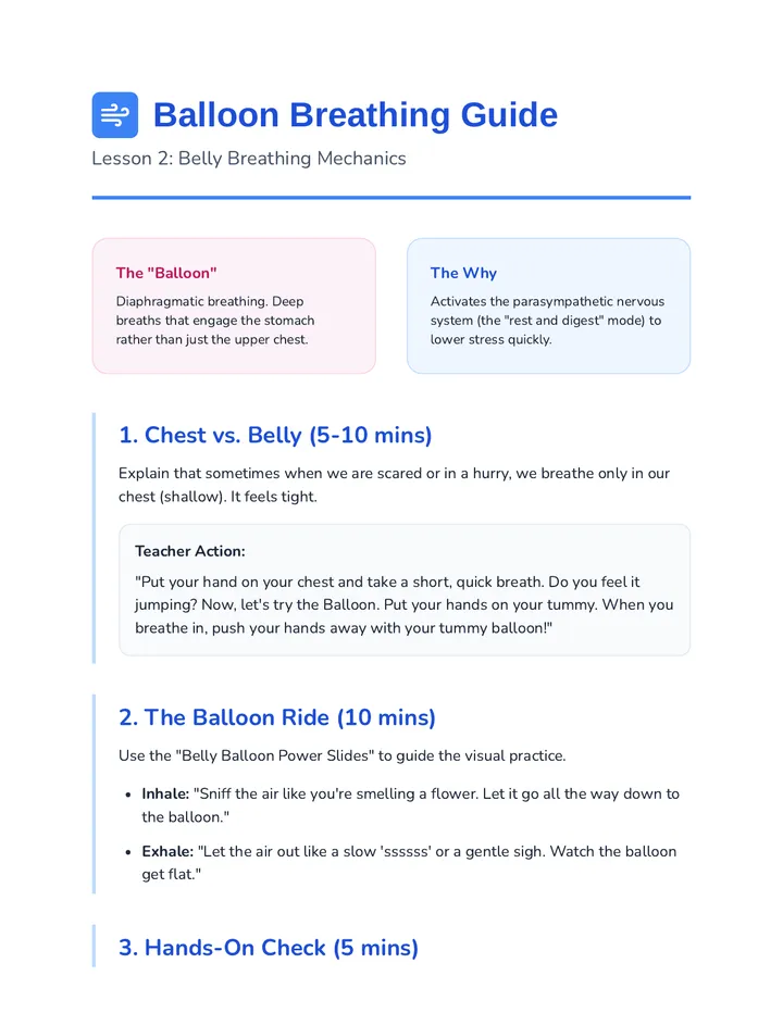 Belly Balloon Teacher Guide