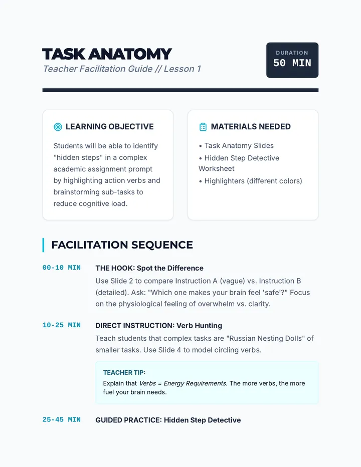 Task Anatomy Teacher Guide