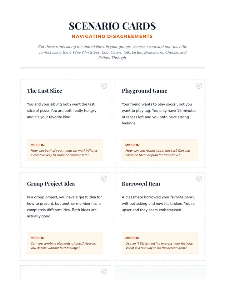 Scenario Cards Activity