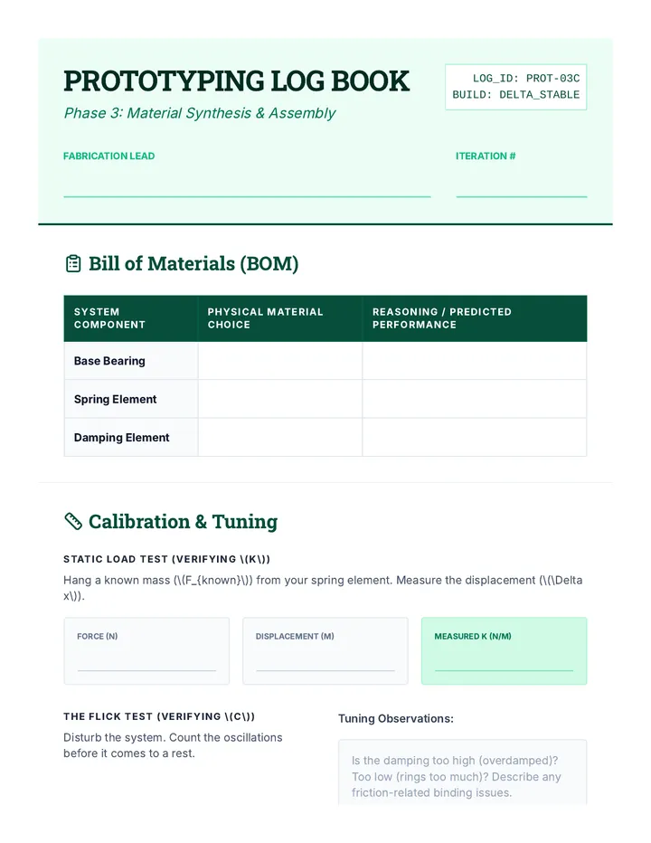 Prototyping Log Book Worksheet