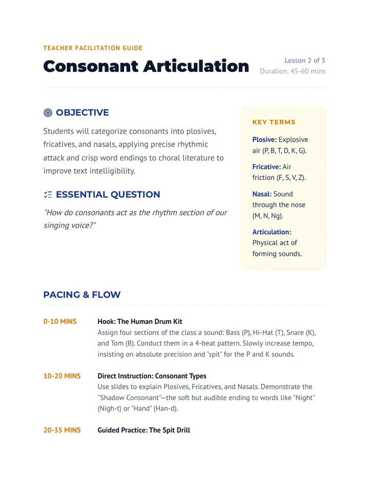 Rhythmic Articulation Teacher Guide