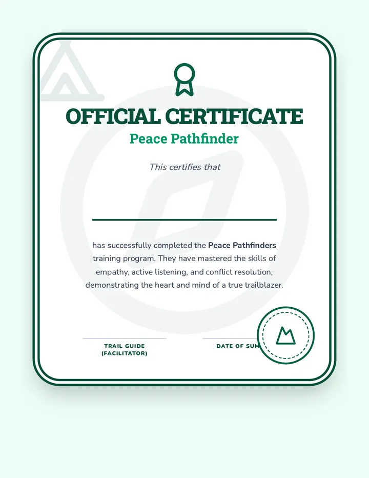 Peace Pathfinder Completion Certificate