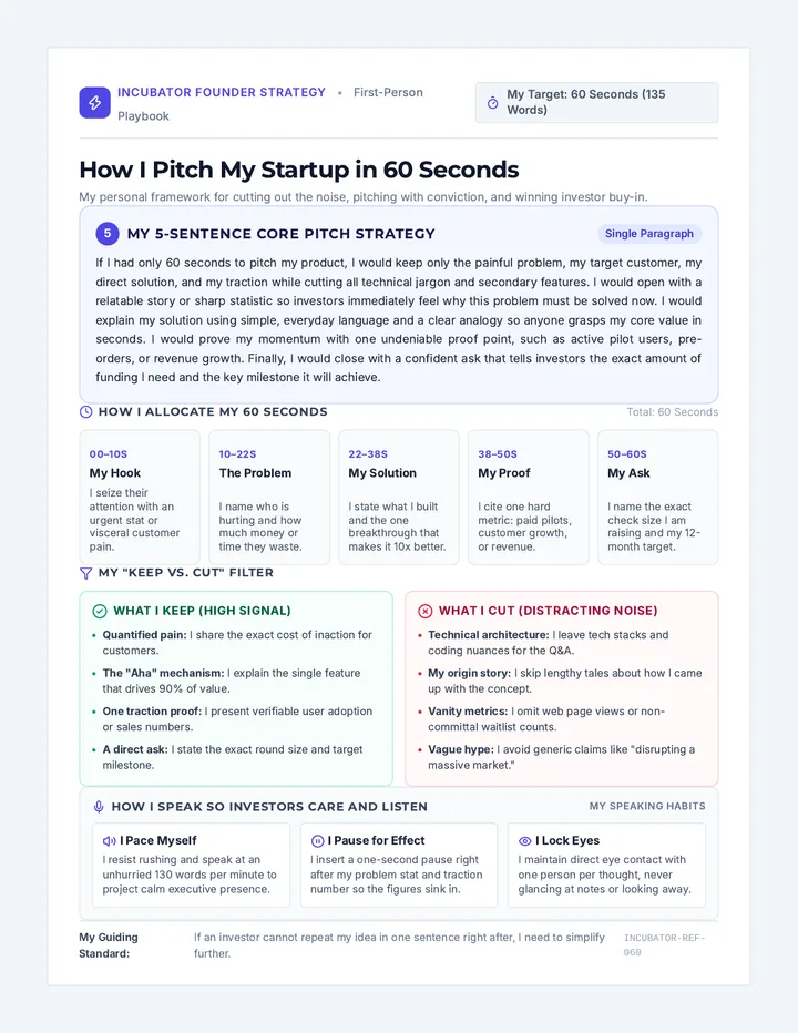 Sixty Second Pitch Guide